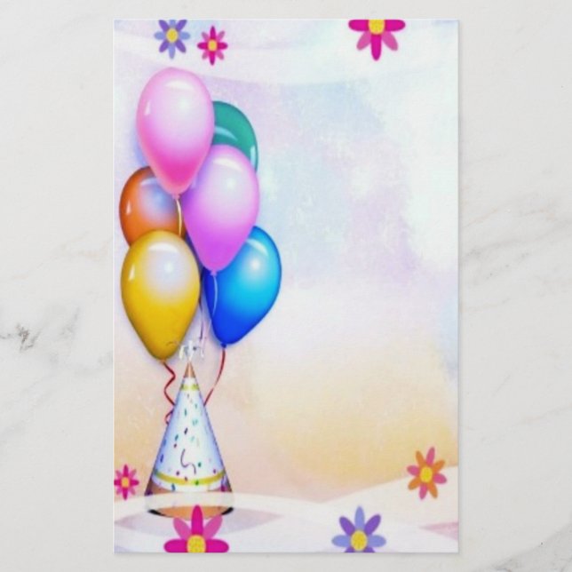 Festive Ballons Stationery (Front)