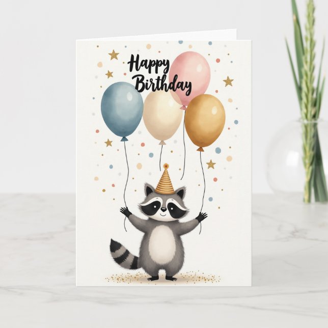 Festive Balloon Animal Card (Front)