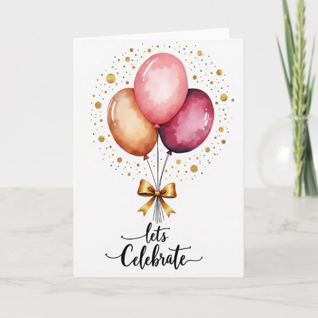 Festive Balloon Art Card (Front)