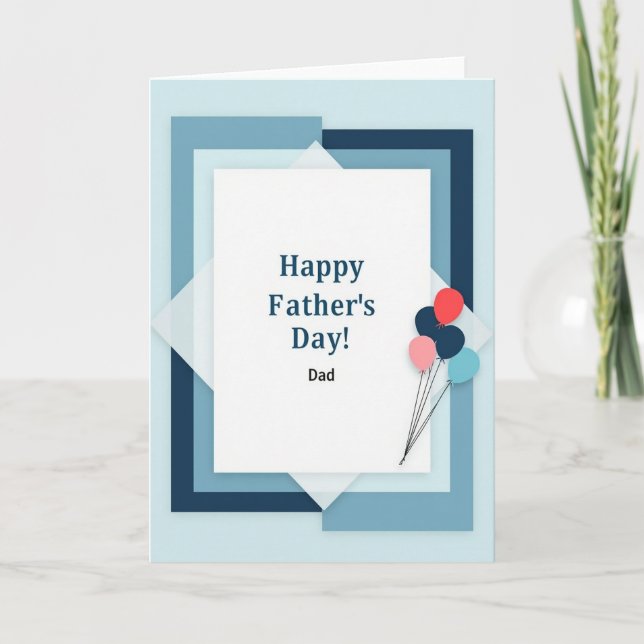 Festive Balloon Fathers Day Card (Front)