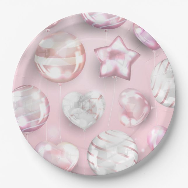 Festive Balloon Paper Plates (Front)