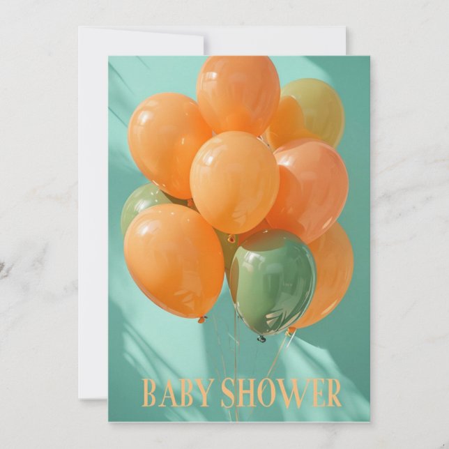 Festive Balloons Baby Shower Invitation (Front)