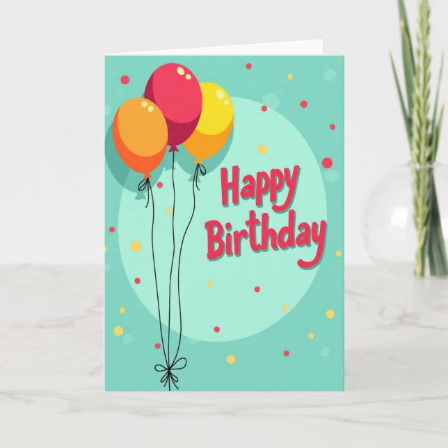 Festive Balloons Message Card (Front)