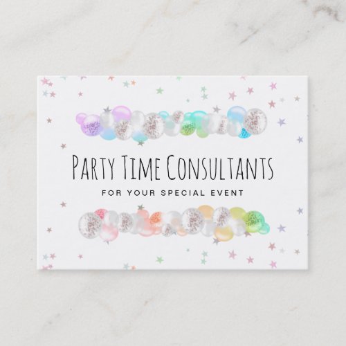  Festive Balloons Rainbow Party Event Planner  Business Card