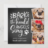 Festive Barks | Square Holiday Pet Photo Card