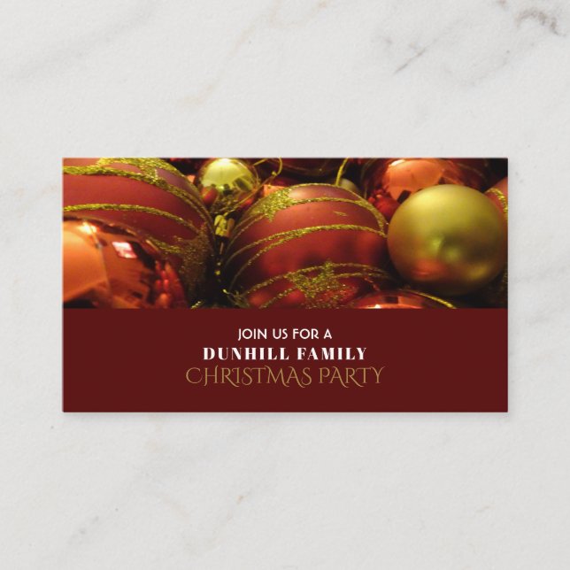Festive baubles, Christmas Party Ticket Invitation (Front)