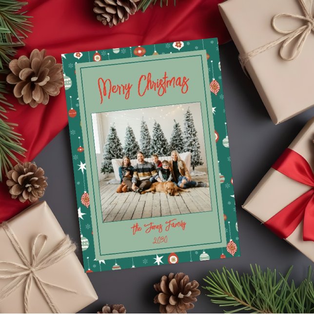 Festive Baubles & Snowflakes Christmas Card (Creator Uploaded)
