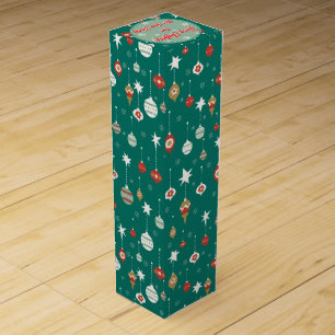 Festive Baubles & Snowflakes Christmas Wine Box