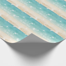Festive Beach + Palm Trees Sand Snow Tropical Wrapping Paper