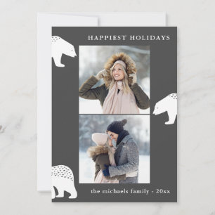 Festive Bears Two Photo Christmas Holiday