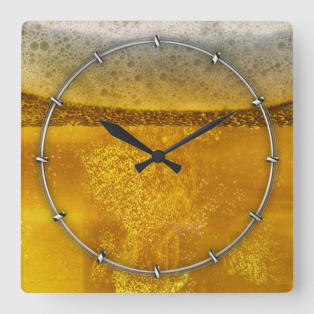 Festive Beer Galaxy a Celestial Quenching Square Wall Clock (Front)
