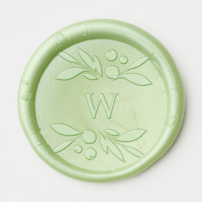 festive berries traditional green & red christmas wax seal sticker (Front)