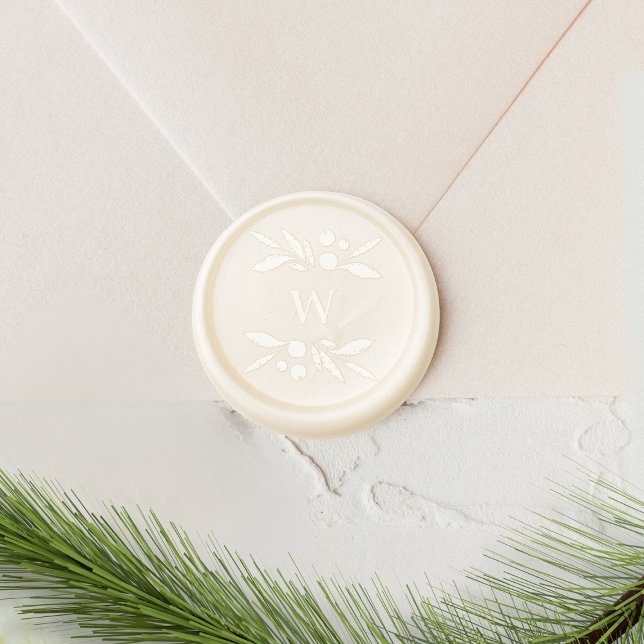 festive berries traditional green & red christmas wax seal sticker (Creator Uploaded)