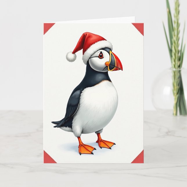 Festive Bird Cap Card (Front)