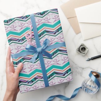Festive Birds and Zigzag Pattern