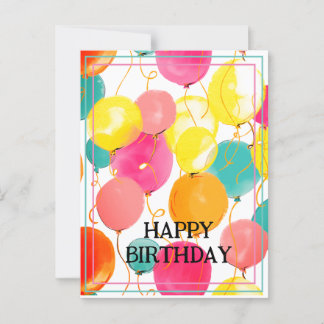 Festive Birthday Balloons Postcard