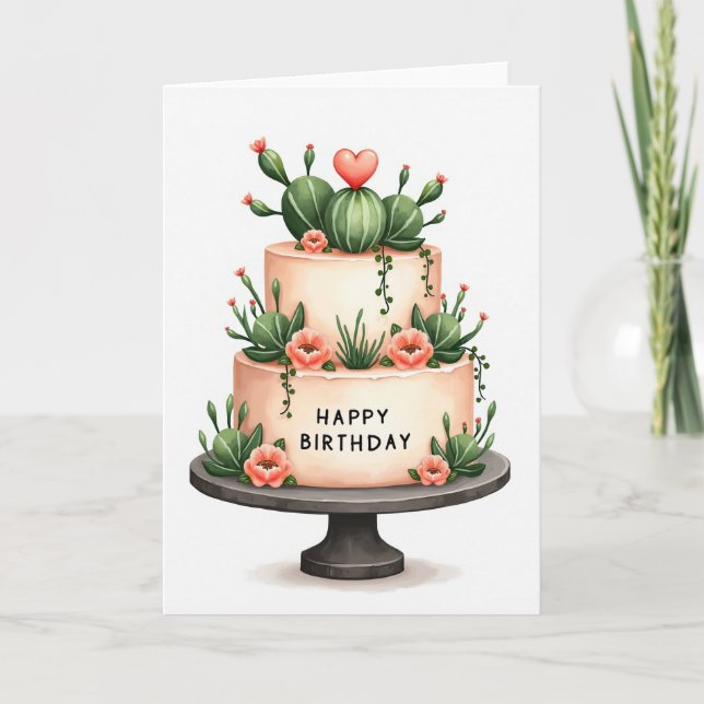 Festive Birthday Botanical Card (Front)