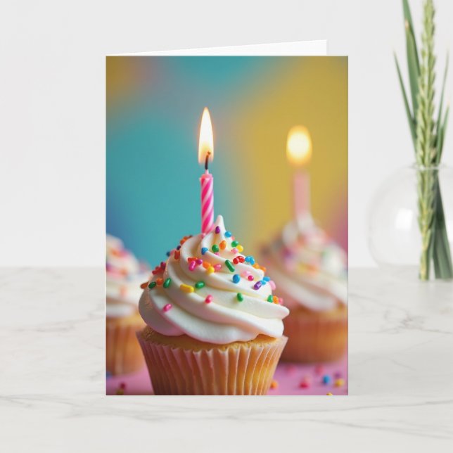 Festive Birthday Candle Card (Front)