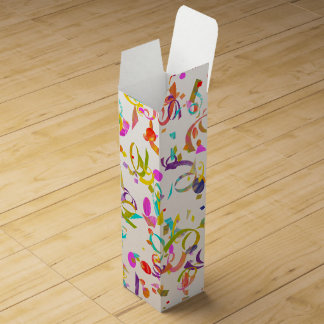 Festive Birthday Celebration Colorful Confetti Wine Gift Box