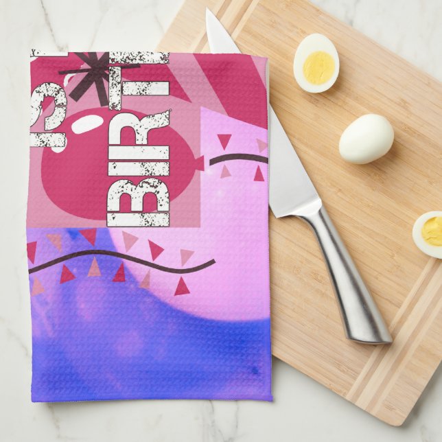 Festive Birthday Design: Today is my Birthday Towel (Quarter Fold)