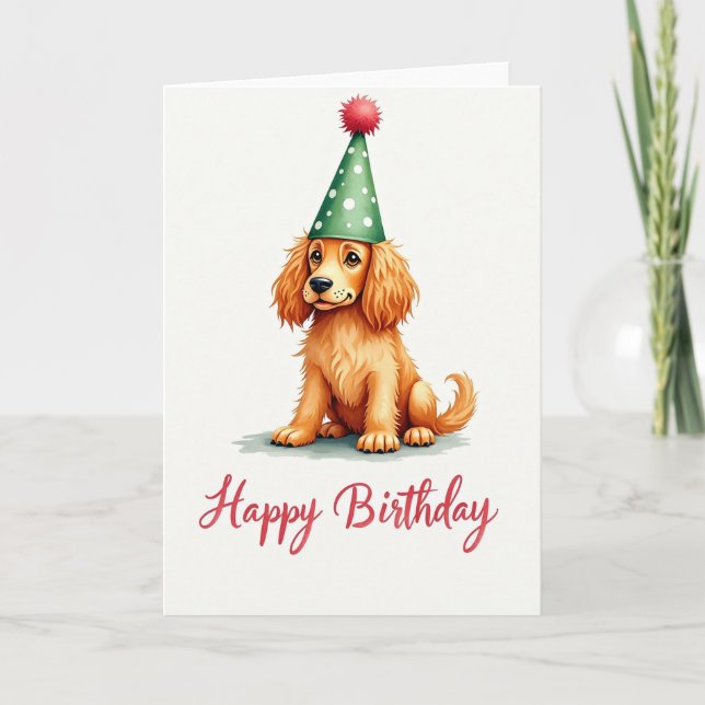 Festive Birthday Dog Card (Front)