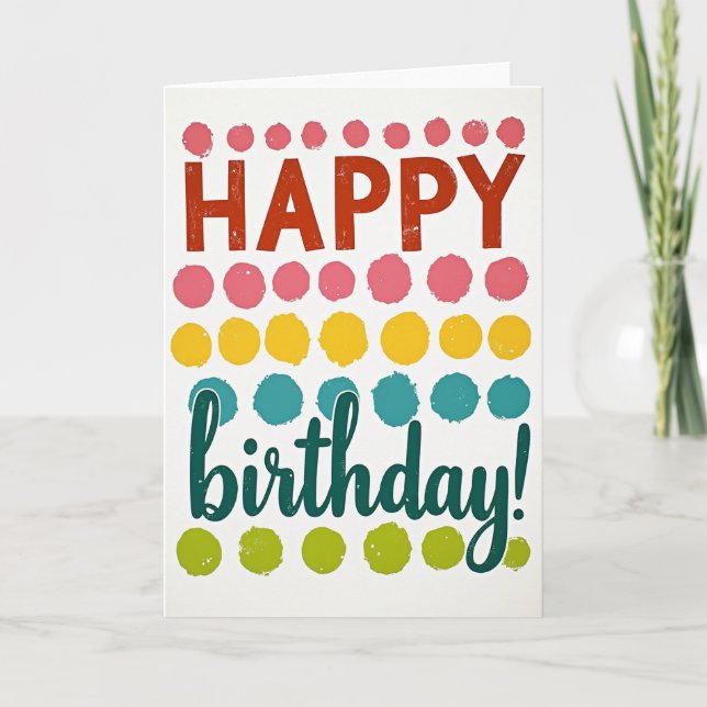 Festive Birthday Dots Card (Front)