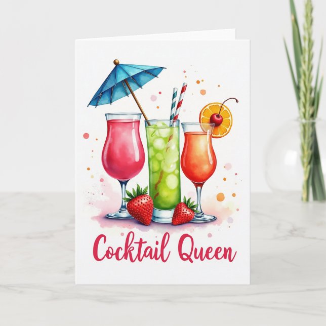 Festive Birthday Drinks Card (Front)