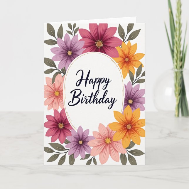 Festive Birthday Frame Card (Front)