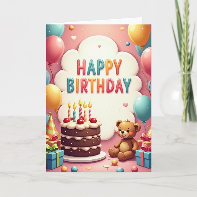 Festive Birthday Gift Card (Front)