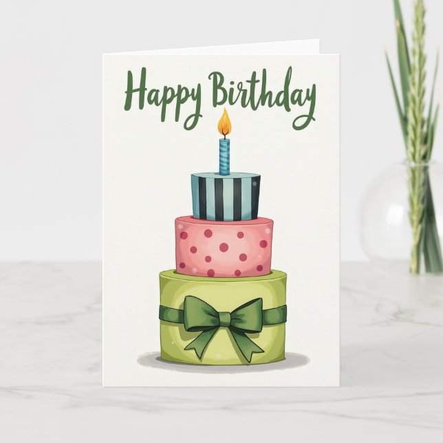 Festive Birthday Layered Card (Front)