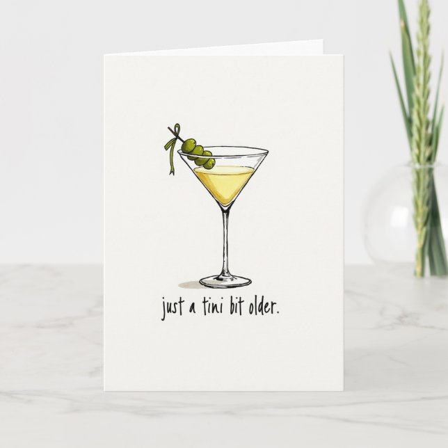 Festive Birthday Olive Card (Front)