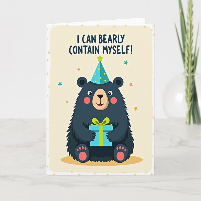 Festive Birthday Party Hat Card (Front)