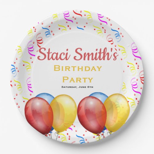 Festive Birthday Party with Balloons   Paper Plates