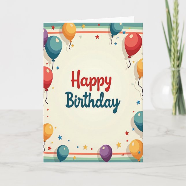 Festive Birthday Script Card (Front)