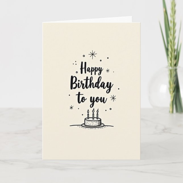 Festive Birthday Sketch Card (Front)