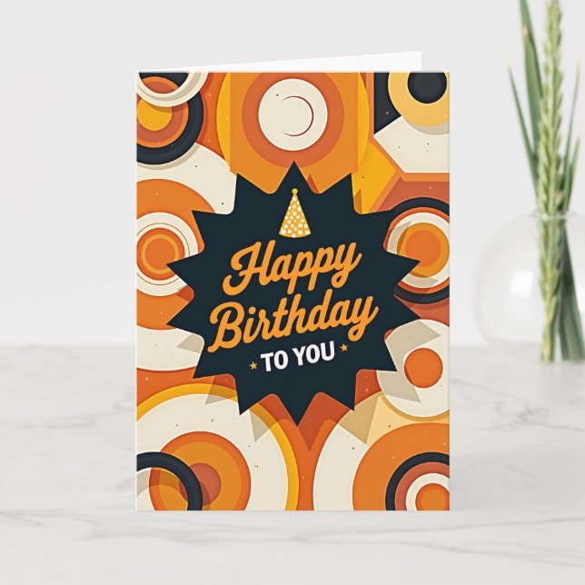 Festive Birthday Starburst Card (Front)