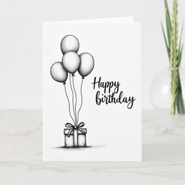 Festive Birthday Whimsical Gift Card (Front)