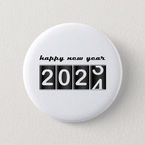 Festive Black and White Odometer New Years Eve  Button