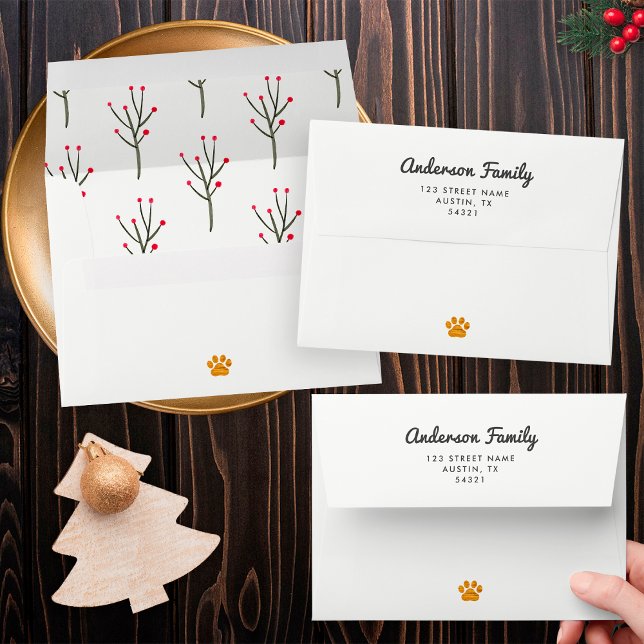 Festive Black Cat Coffee Presents Gold Christmas Envelope (Creator Uploaded)