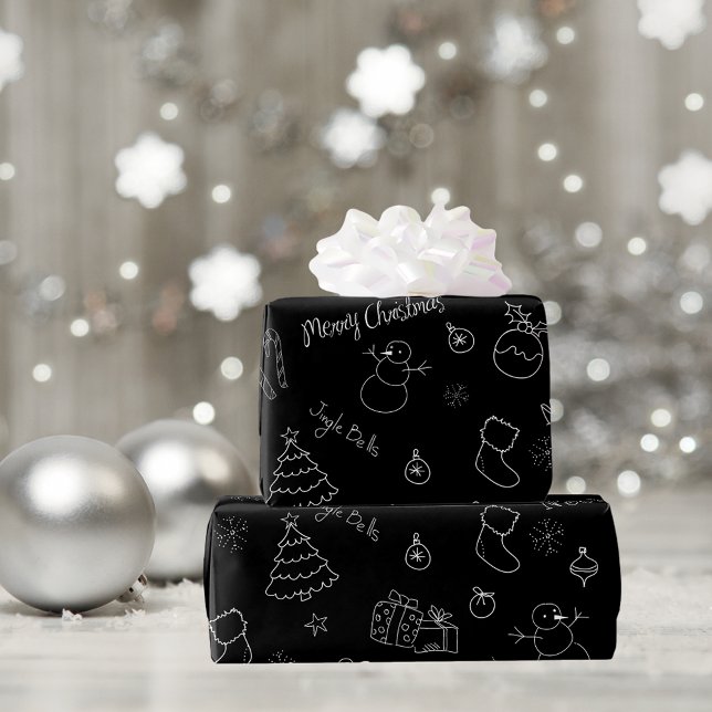 Festive Black Christmas Wrapping Paper (Creator Uploaded)