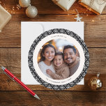 Festive Black &amp; White Modern Photo Christmas Card