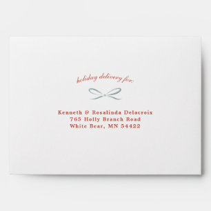 Festive Blue Bow with Custom Photo Liner Envelope