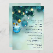 Festive Blue Christmas Corporate Holiday Party  Invitation