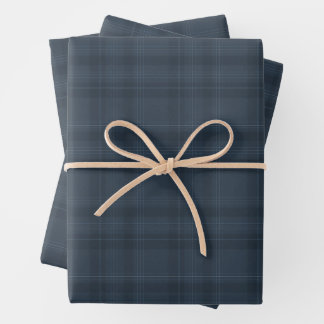 Festive Blue Flannel Plaid Wrapping Sheets