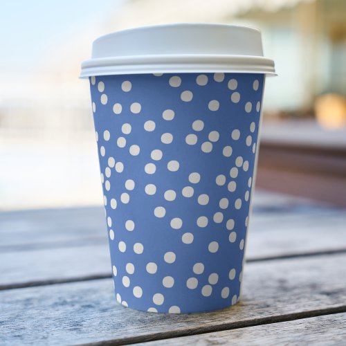 Festive Blue  White Confetti  Polkadots Paper Cups