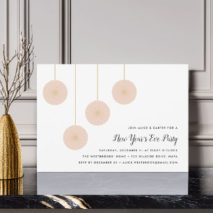Festive Blush New Year's Eve Party Invitation