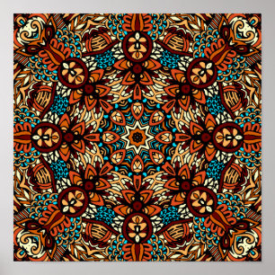 Festive Bohemian Mandala  Poster