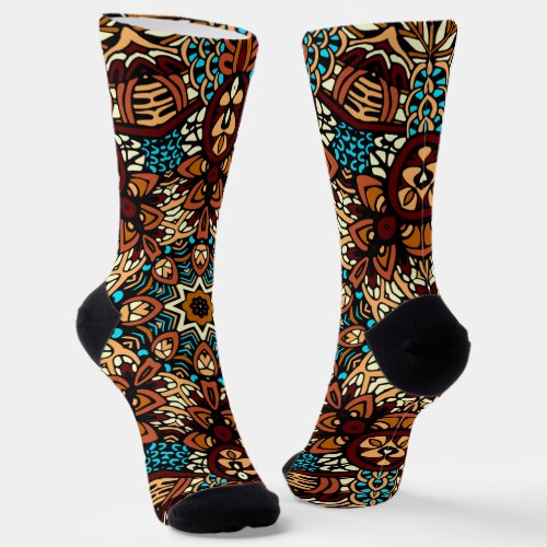 Festive Bohemian Mandala  Socks