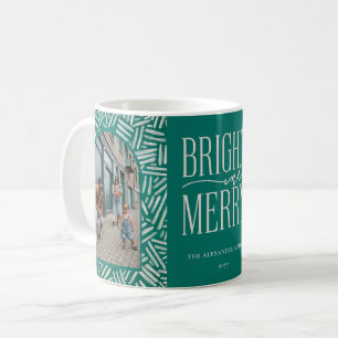 Festive Boho Pattern 2 Photo Family Holiday Coffee Mug