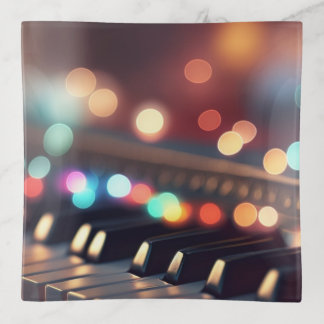 Festive Bokeh Piano Trinket Tray